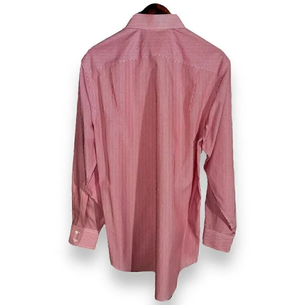 Charles Tyrwhitt Red & White Stripe Dress Shirt 16.5 34